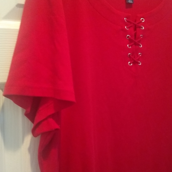 Karen Scott 3X Red 100 Percent Cotton Dress - Picture 4 of 8